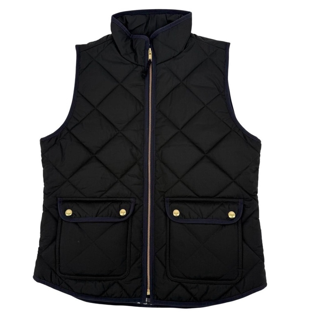 J.Crew Black Quilted Vest Women’s XS